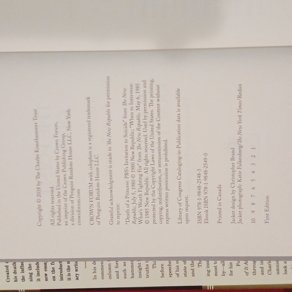 1st Edition Charles Krauthammer The Point of It All Hardcover Book - Picture 3 of 8